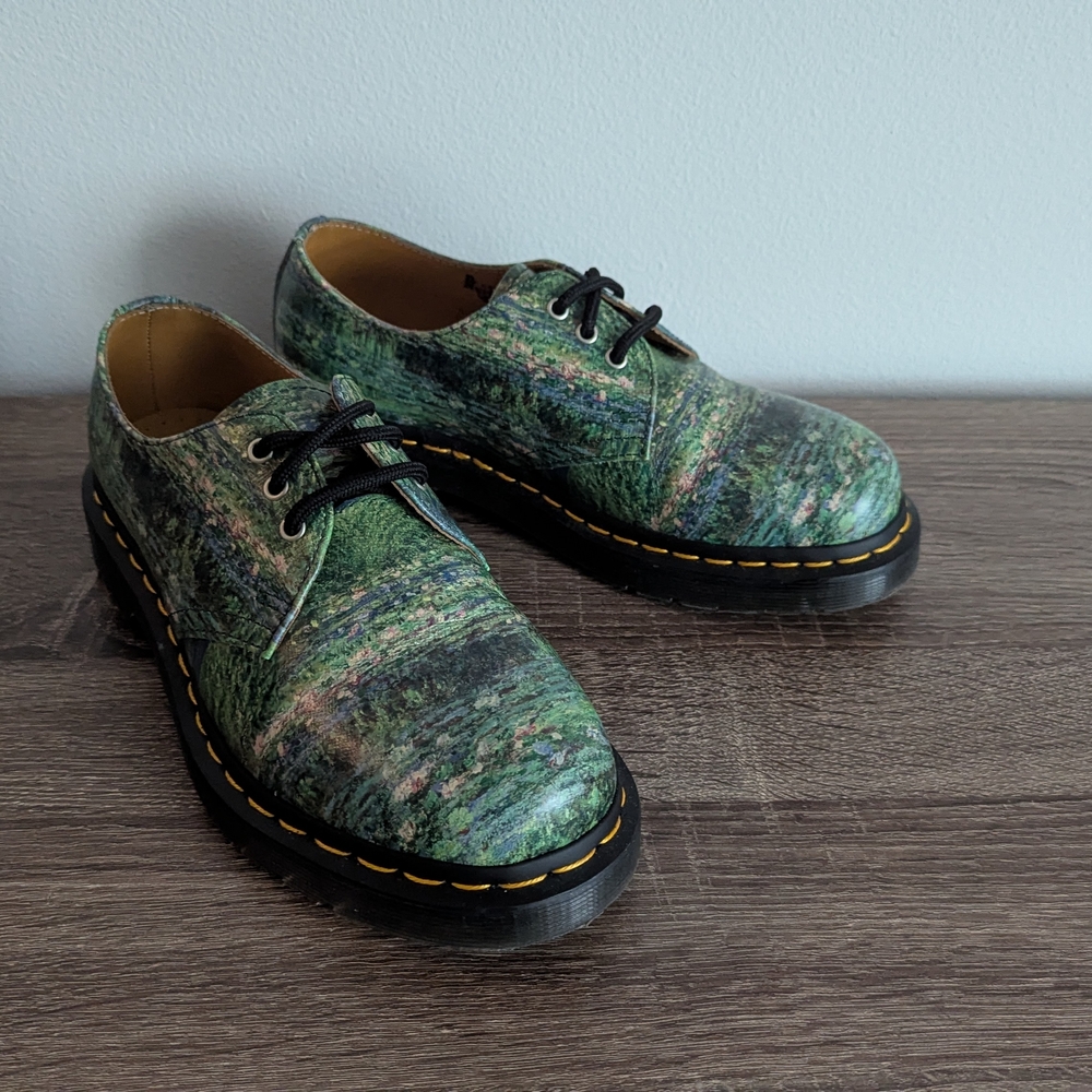 Dr. Martens Green Leather Men's Shoes